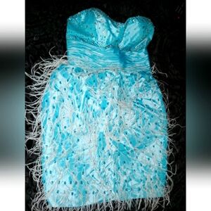 Jovani Feathered Dress Size 8